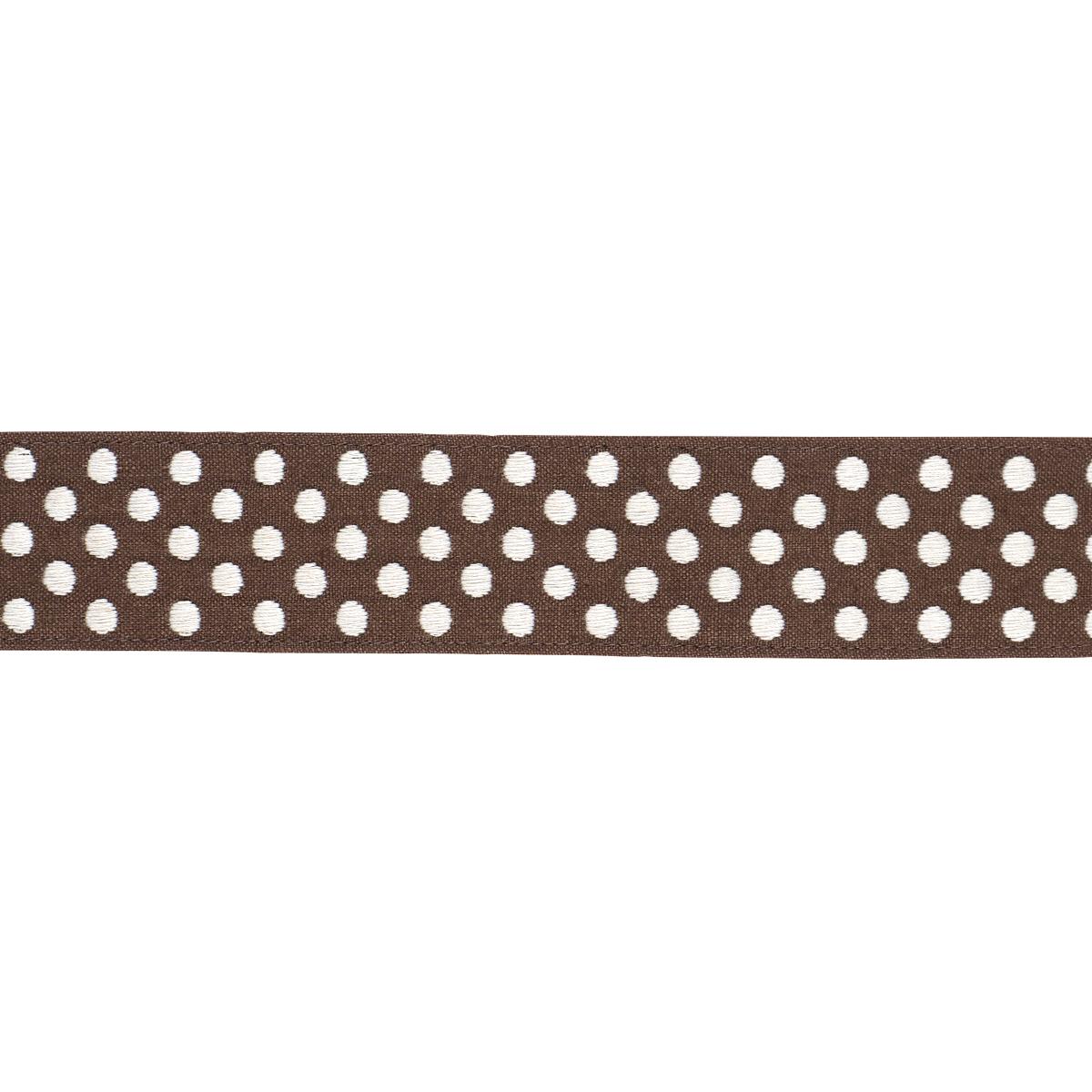 DOTTED EMBROIDERED TAPE BROWN
