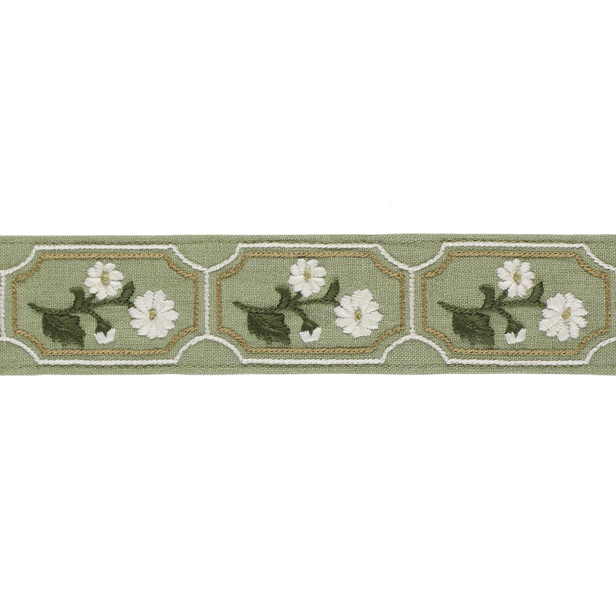 JOLIE HAND EMBROIDERED TAPE GREEN