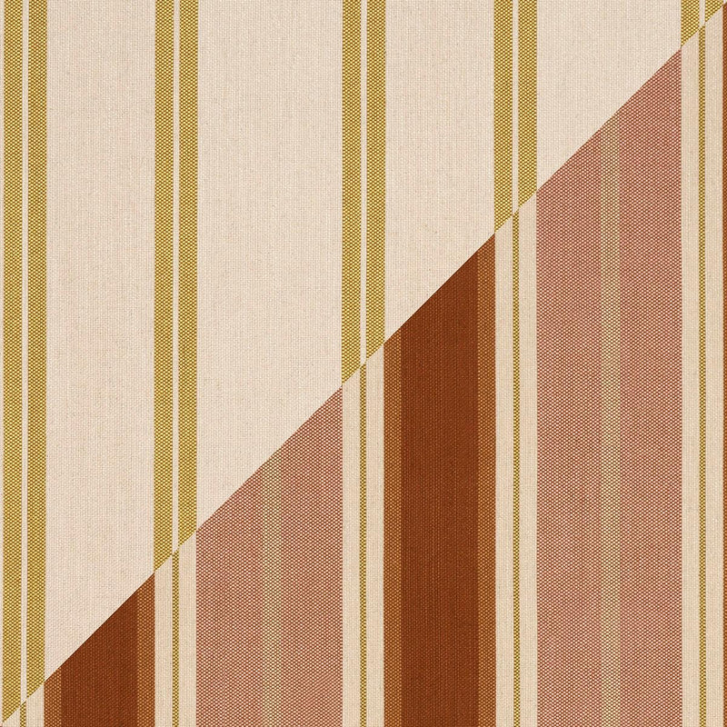 SCHUMACHER DOUBLE FACE STRIPES TERRACOTTA LIME FABRIC | Atlanta Fabrics