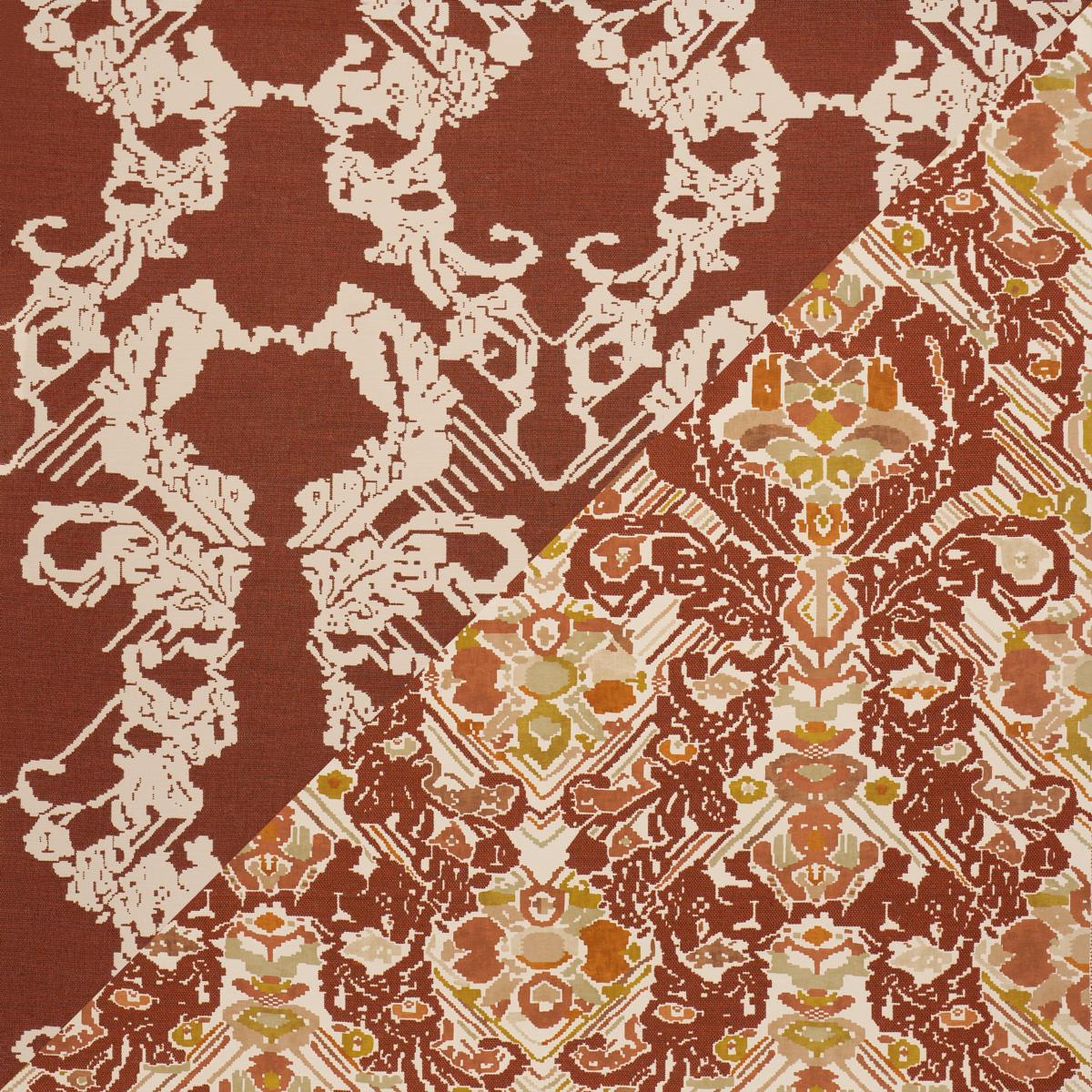 Schumacher REVERSIBLE DIGITAL DAMASK CHARTREUSE Fabric | Atlanta Fabrics