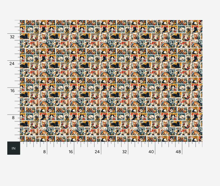 Atlanta Fabrics Cats Going Postal Multi Fabric | Atlanta Fabrics