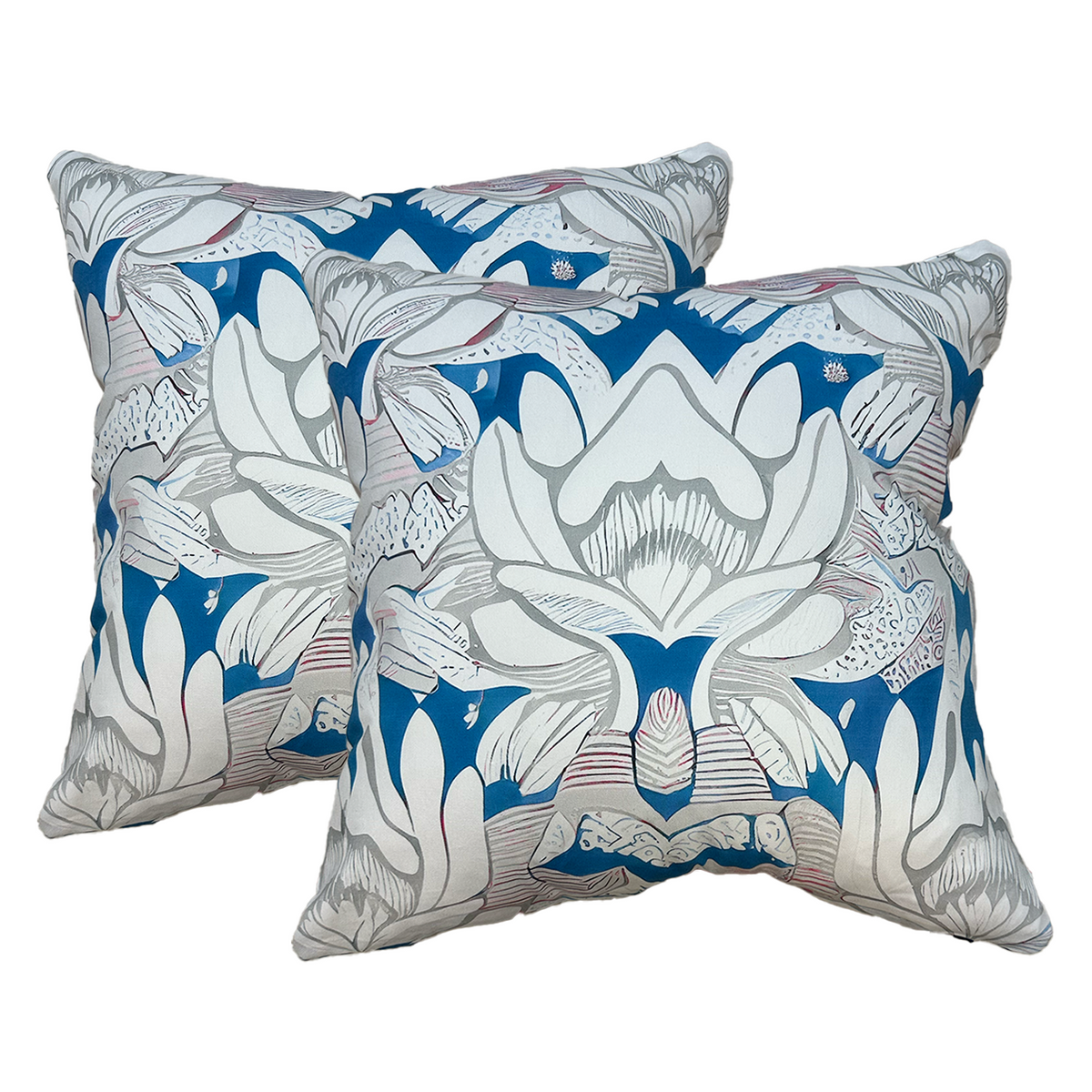 22x22 Abstract Blue Pillow Cover