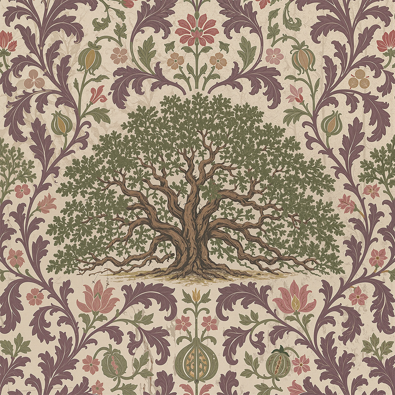 Atlanta Fabrics Angel Oak Damask Faded Rose Fabric | Atlanta Fabrics