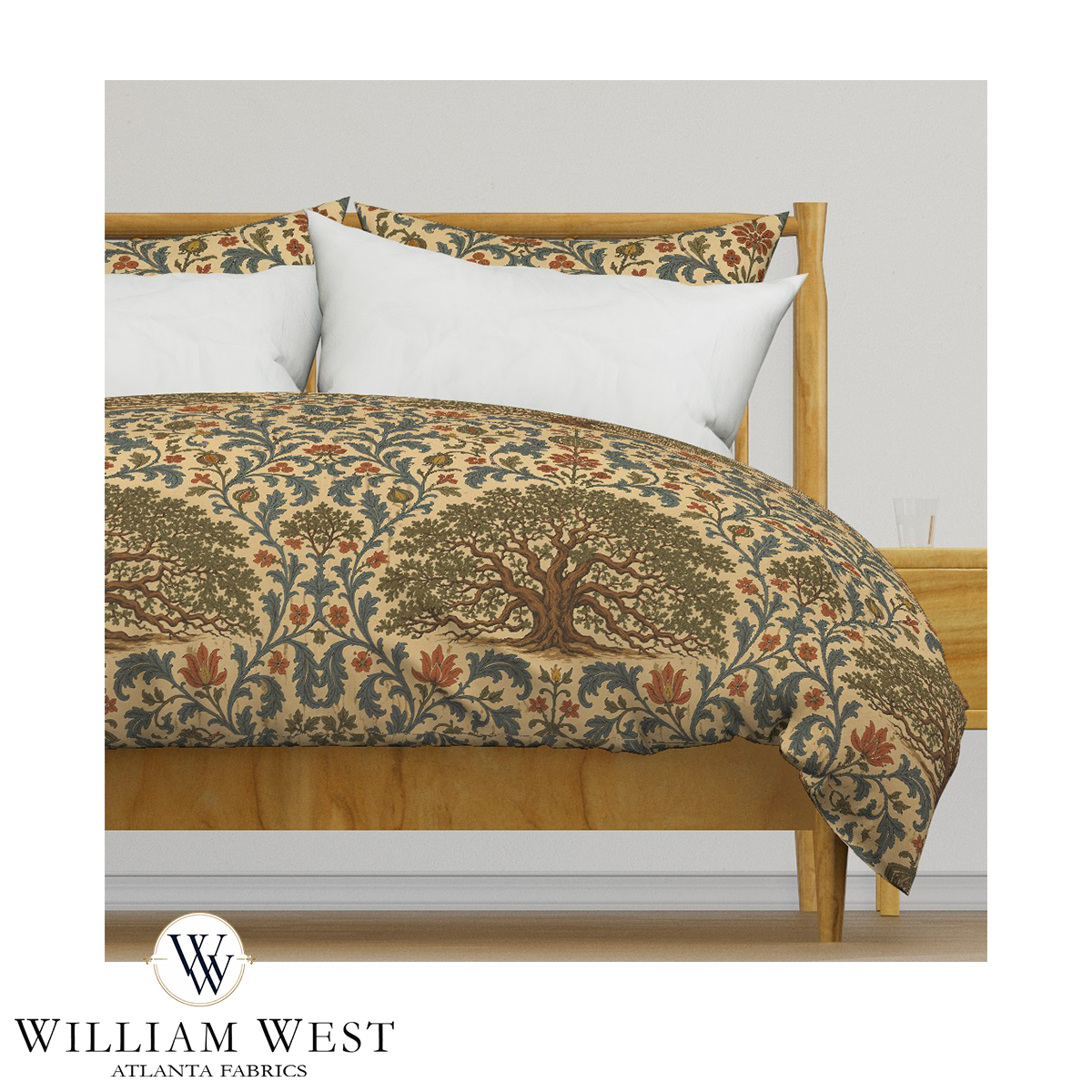 Atlanta Fabrics Angel Oak Damask Rust Fabric | Atlanta Fabrics
