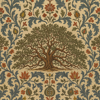 Atlanta Fabrics Angel Oak Damask Rust Fabric | Atlanta Fabrics