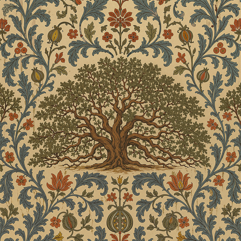 Atlanta Fabrics Angel Oak Damask Rust Fabric | Atlanta Fabrics