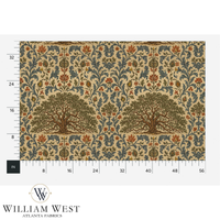 Atlanta Fabrics Angel Oak Damask Rust Fabric | Atlanta Fabrics