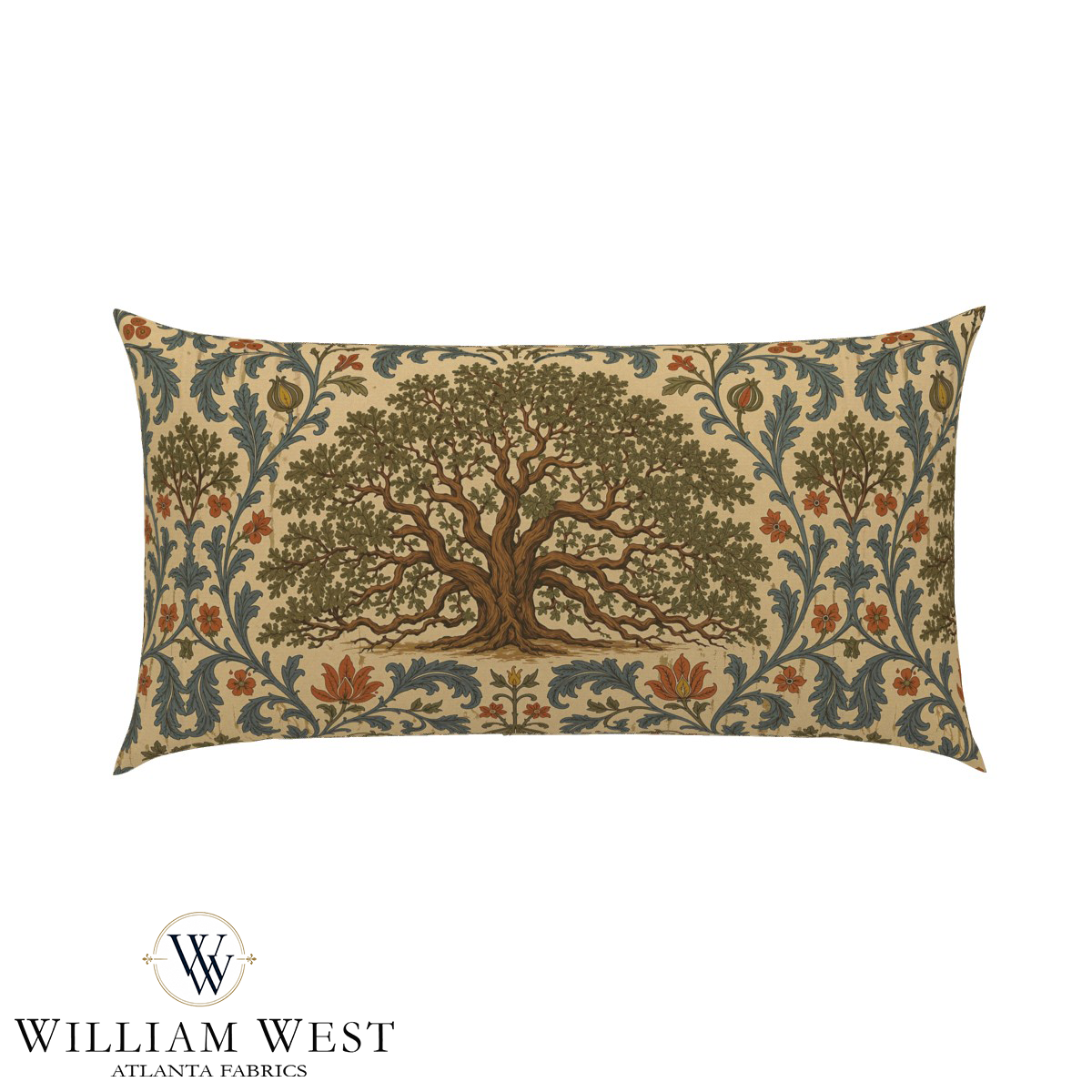 Atlanta Fabrics Angel Oak Damask Rust Fabric | Atlanta Fabrics