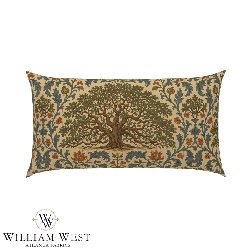 Atlanta Fabrics Angel Oak Damask Rust Fabric | Atlanta Fabrics