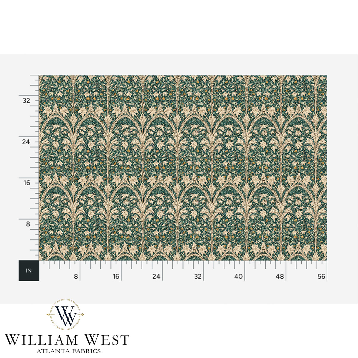 Atlanta Fabrics Arcadian Song Teal Fabric | Atlanta Fabrics
