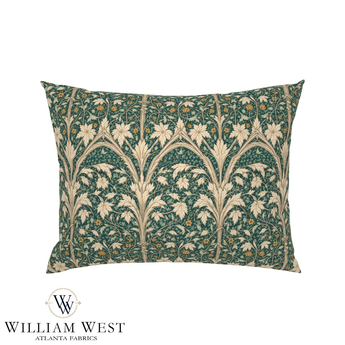 Atlanta Fabrics Arcadian Song Teal Fabric | Atlanta Fabrics