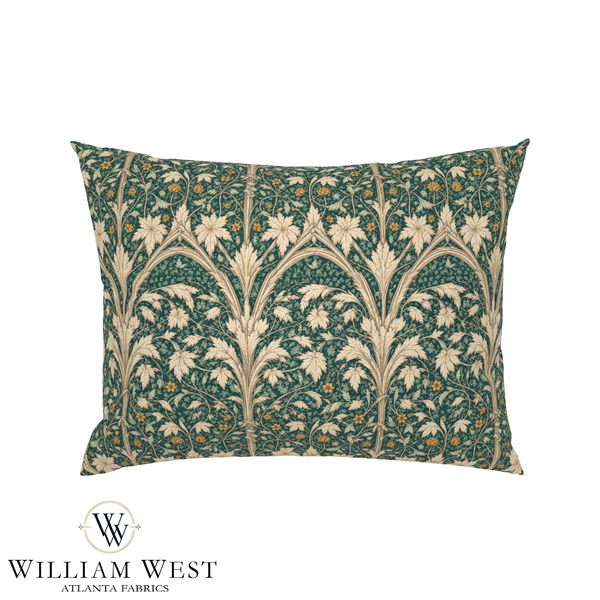 Atlanta Fabrics Arcadian Song Teal Fabric | Atlanta Fabrics
