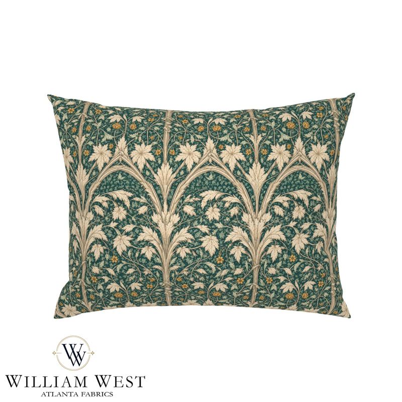 Atlanta Fabrics Arcadian Song Teal Fabric | Atlanta Fabrics