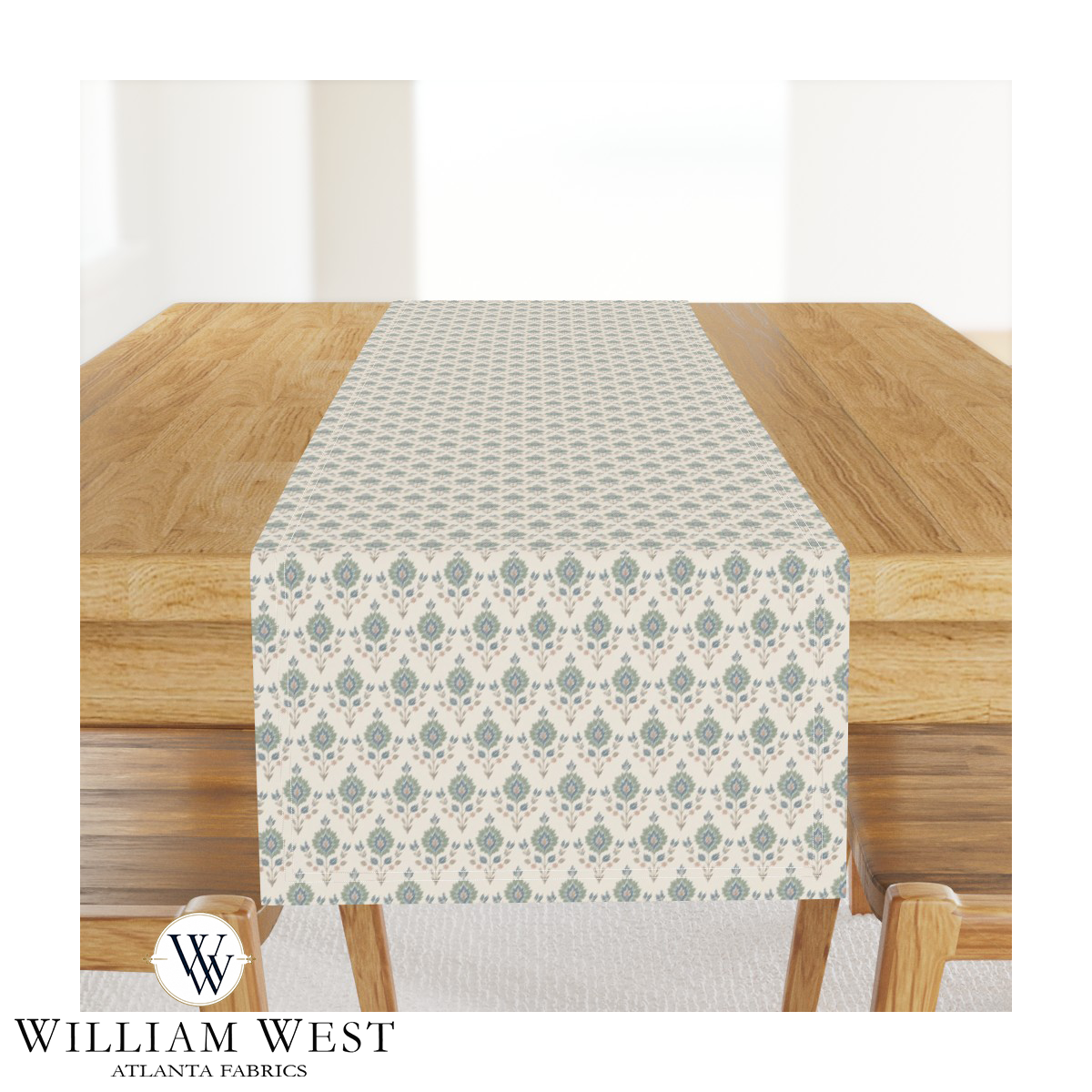 Archive Leaf Medallion Seafoam