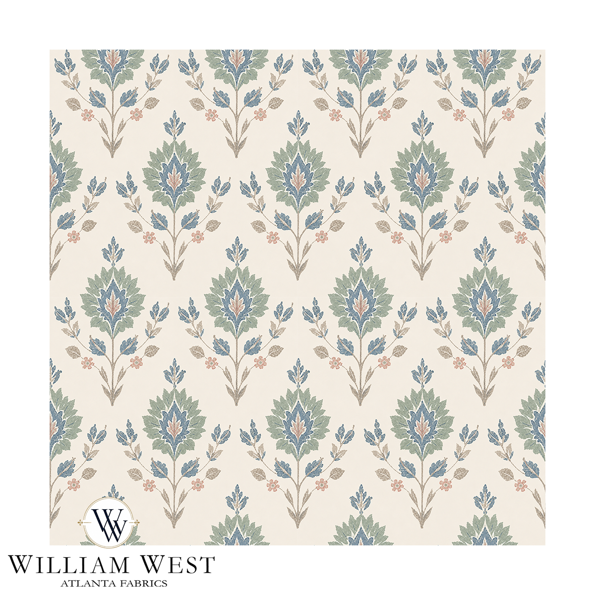 Archive Leaf Medallion Seafoam