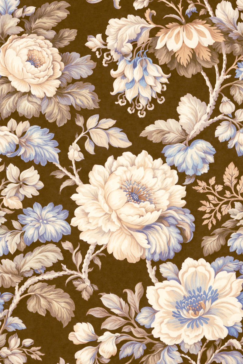 Atlanta Fabrics Ashley River Floral Cocoa Fabric | Atlanta Fabrics