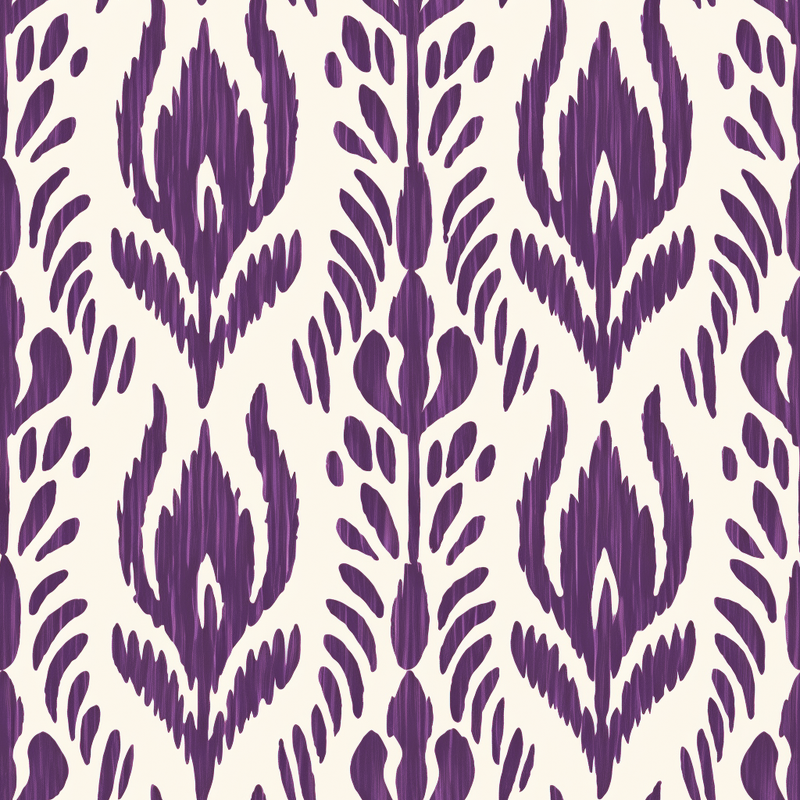 William West Designs Aspen Ikat Aubergine Fabric | Atlanta Fabrics