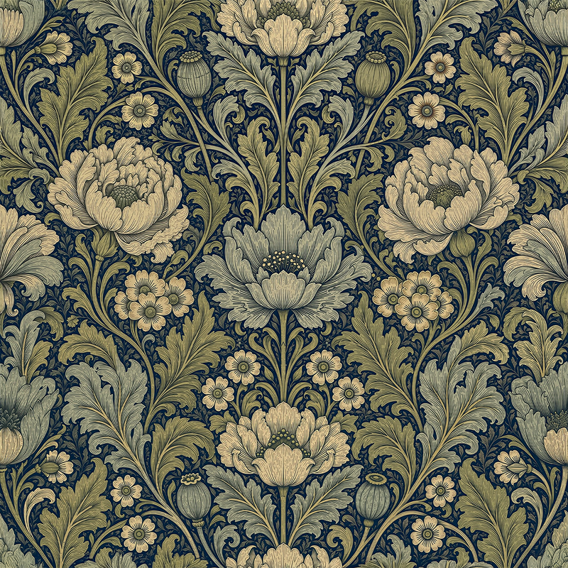 Atlanta Fabrics Aster Valley Aspen Wallpaper | Atlanta Fabrics