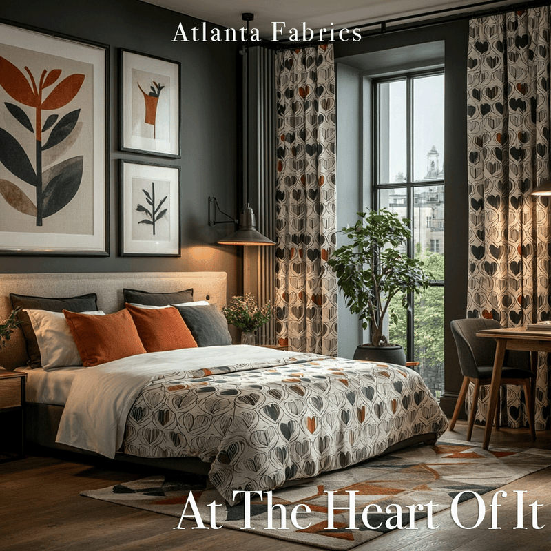 Atlanta Fabrics At The Heart Of It Teal Fabric | Atlanta Fabrics