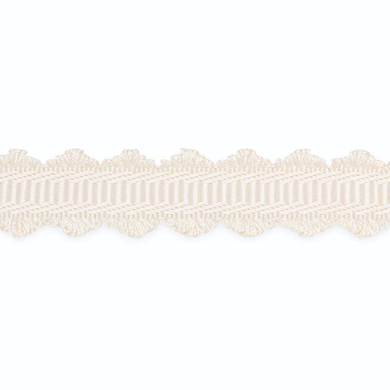 Schumacher LEAH DOUBLE SCALLOPED BRAID BLANC Trim | Atlanta Fabrics