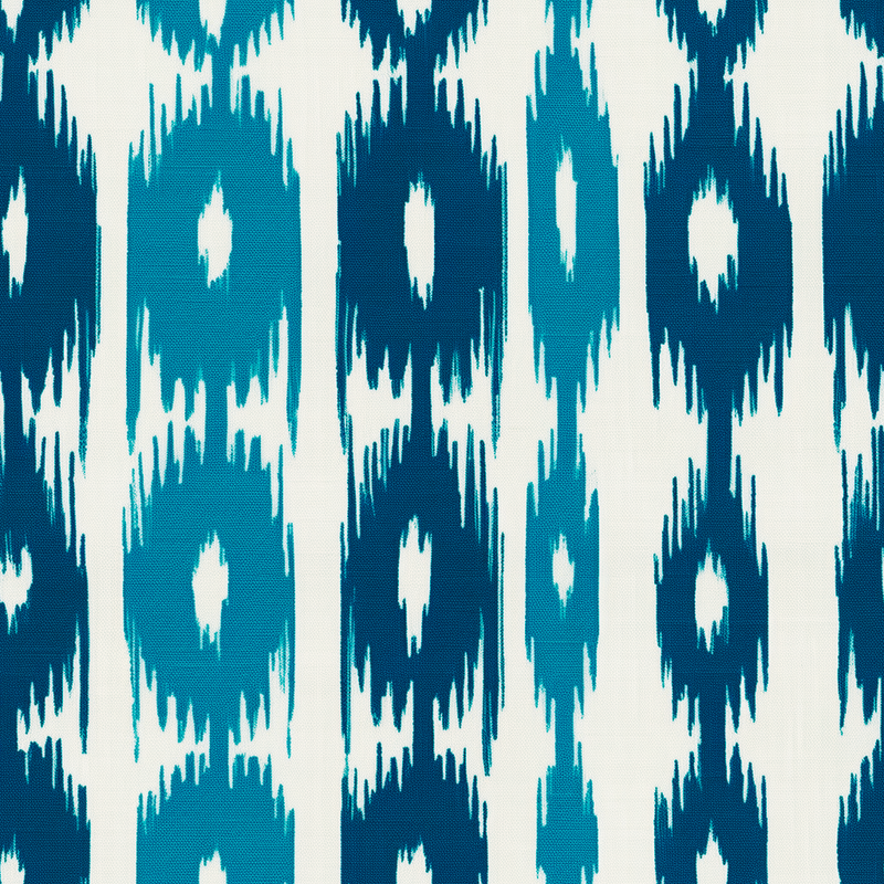 William West Designs Banyan Stripe Ikat Aqua Fabric | Atlanta Fabrics