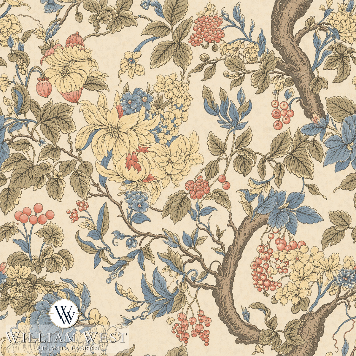 Atlanta Fabrics Belle Isle II French Blue Fabric | Atlanta Fabrics