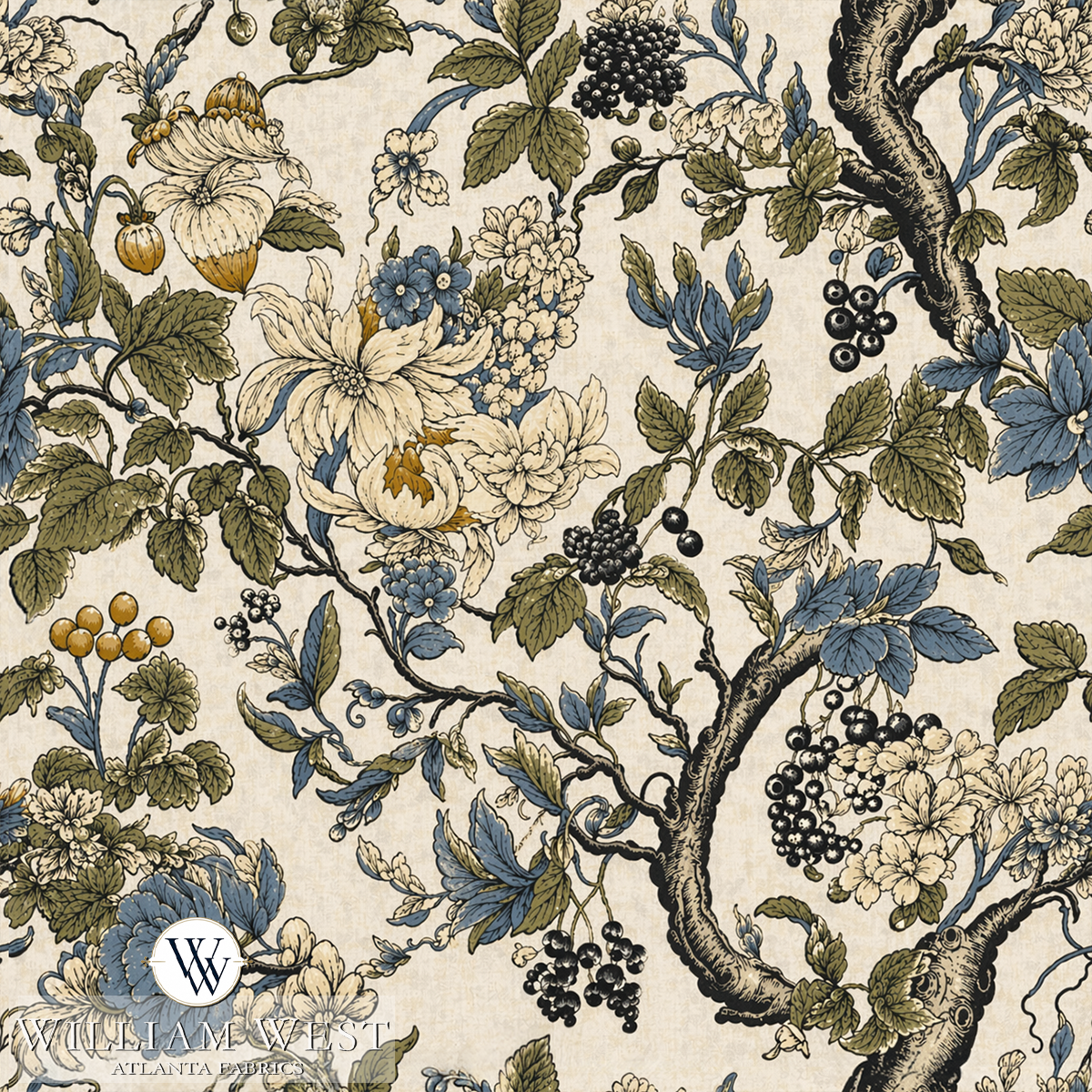 Atlanta Fabrics Belle Isle II Moss Fabric | Atlanta Fabrics