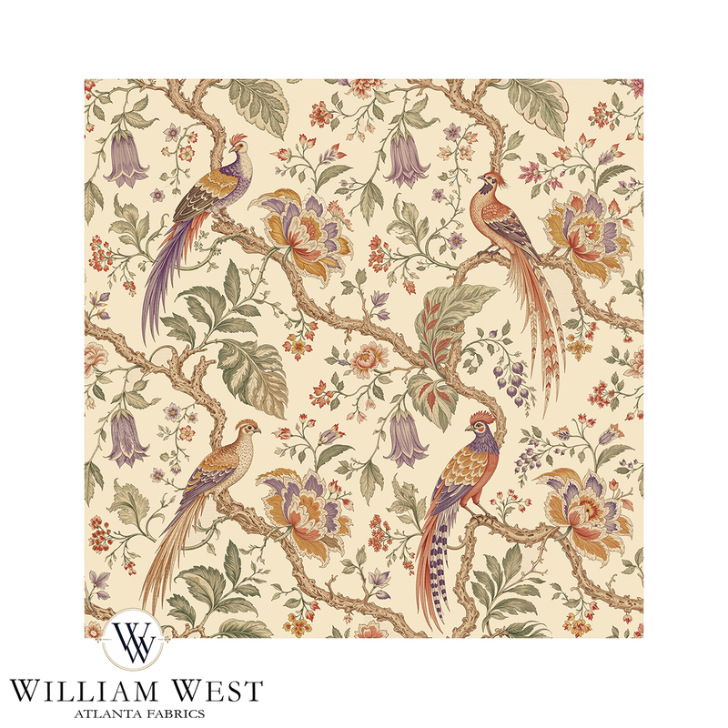 Atlanta Fabrics Birds of Briarwood Heather Fabric | Atlanta Fabrics