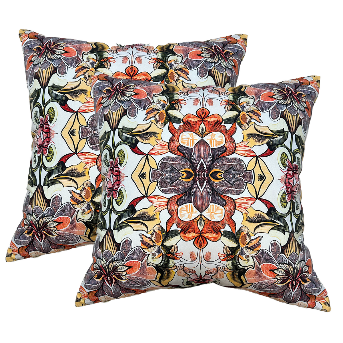 22x22 Blackberry Mountain Orange Pillow Cover