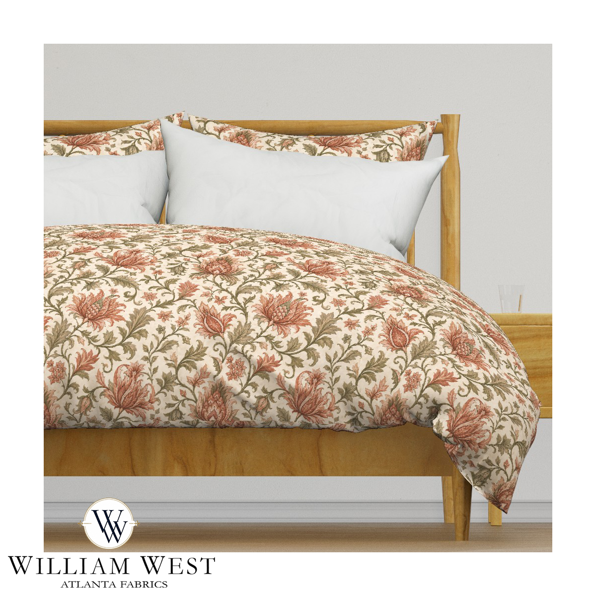 Botanical Scrollwork Coral