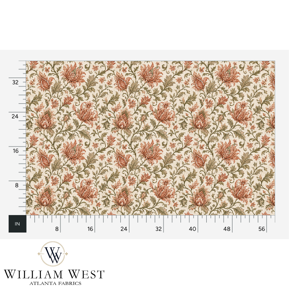 Botanical Scrollwork Coral