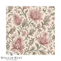 Botanical Scrollwork Pink Wallpaper