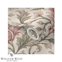 Botanical Scrollwork Pink Wallpaper