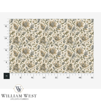 Atlanta Fabrics Botanical Scrollwork Tan Fabric | Atlanta Fabrics