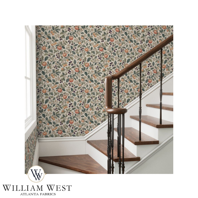 Bramble Orchard Apricot Wallpaper