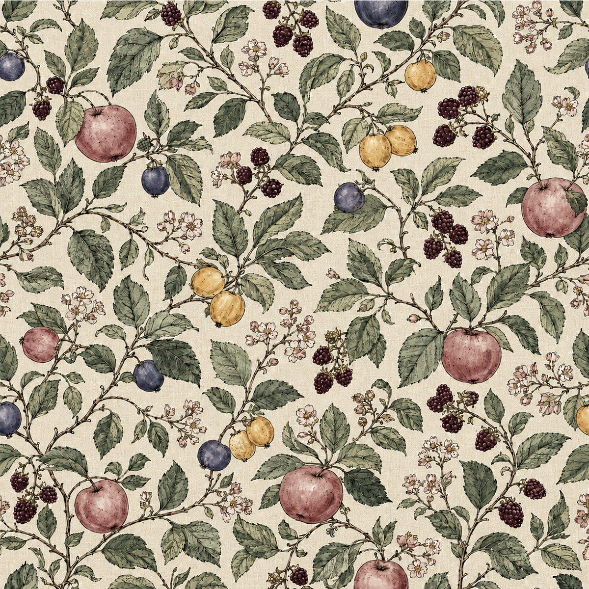 Bramble Orchard Clay Pink Wallpaper