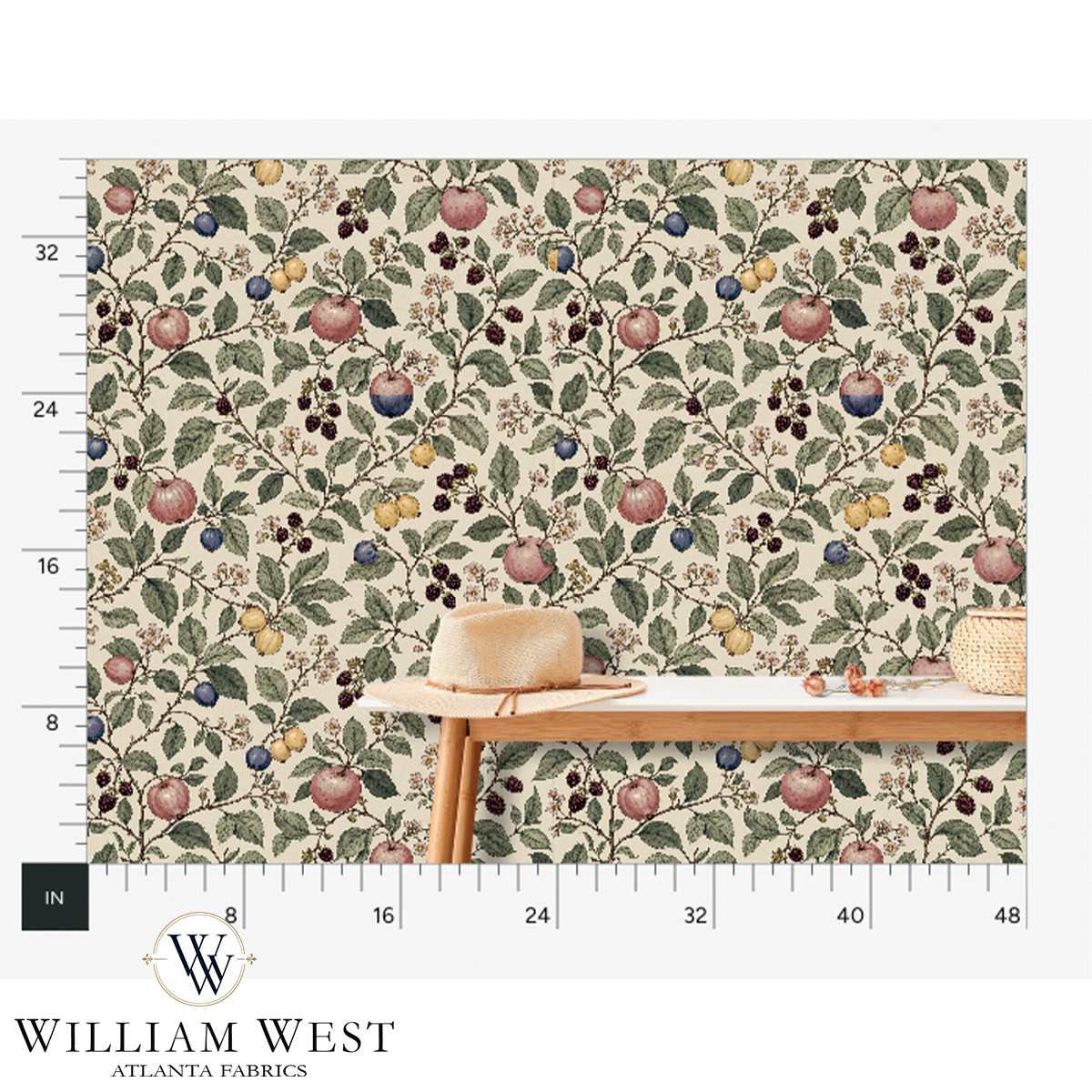 Bramble Orchard Clay Pink Wallpaper