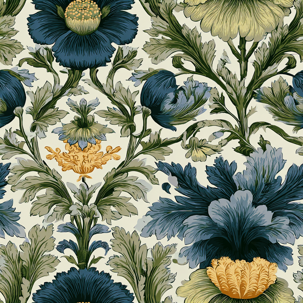 William West Designs Bramblehedge Cottage Indigo Fabric | Atlanta Fabrics