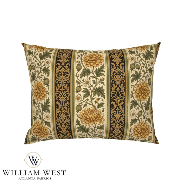 Atlanta Fabrics Briarwick Stripe Brass Fabric | Atlanta Fabrics