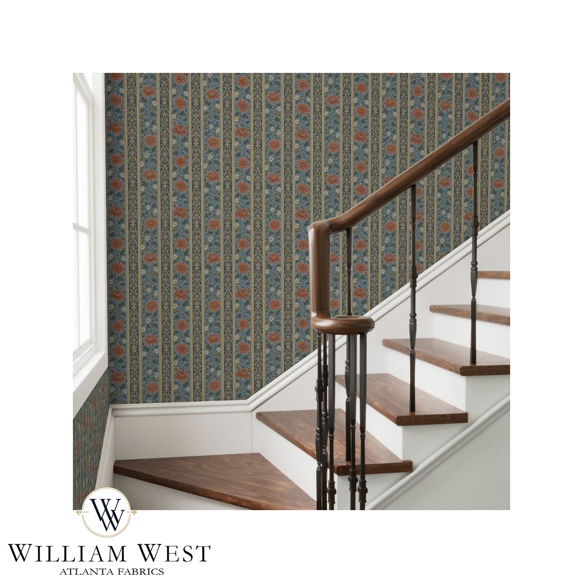 Briarwick Stripe Cornflower Wallpaper