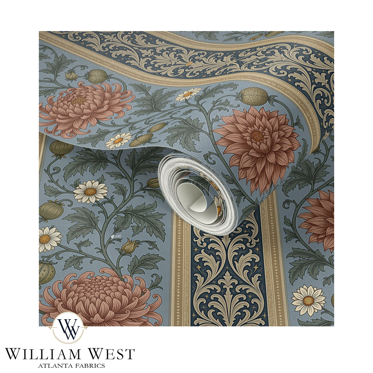 Briarwick Stripe Cornflower Wallpaper