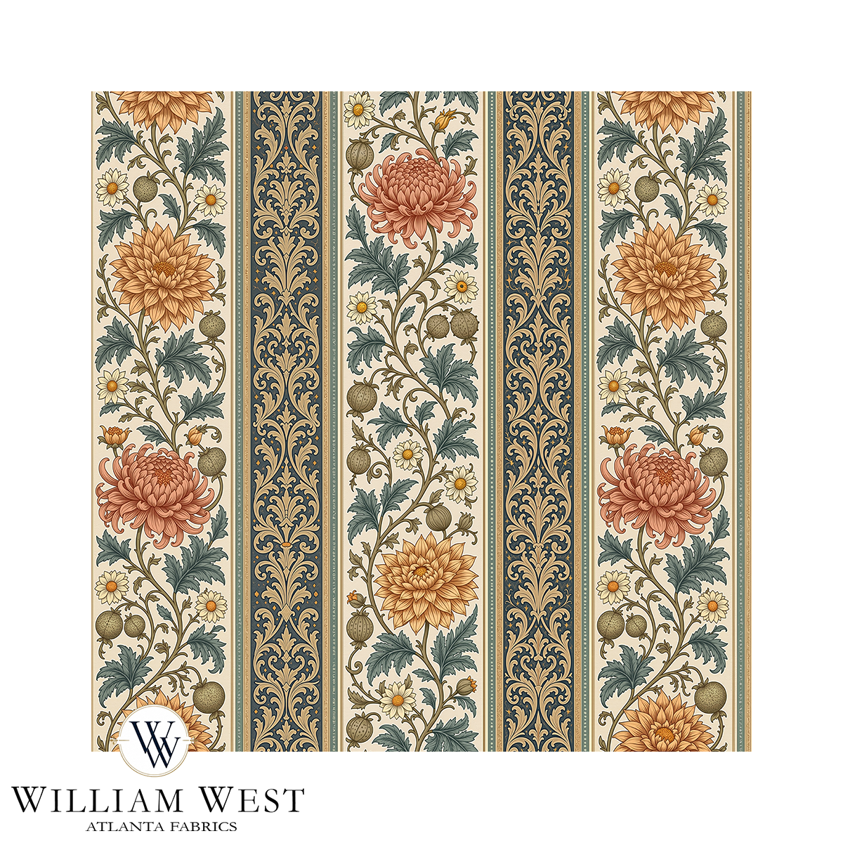 Briarwick Stripe Persimmon Wallpaper