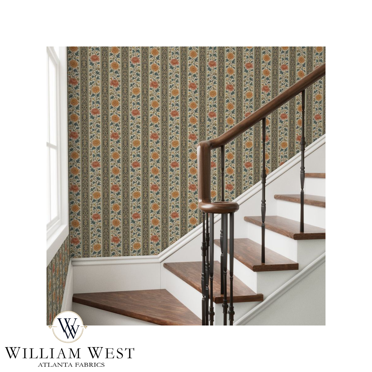 Briarwick Stripe Persimmon Wallpaper