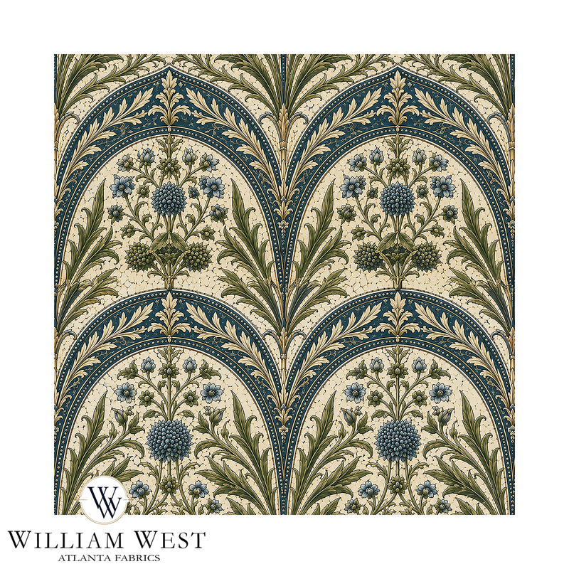 Atlanta Fabrics Briarwood Tapestry Indigo Fabric | Atlanta Fabrics