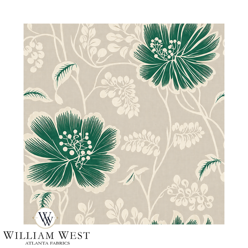 Atlanta Fabrics Bridal Meadow II Emerald Fabric | Atlanta Fabrics