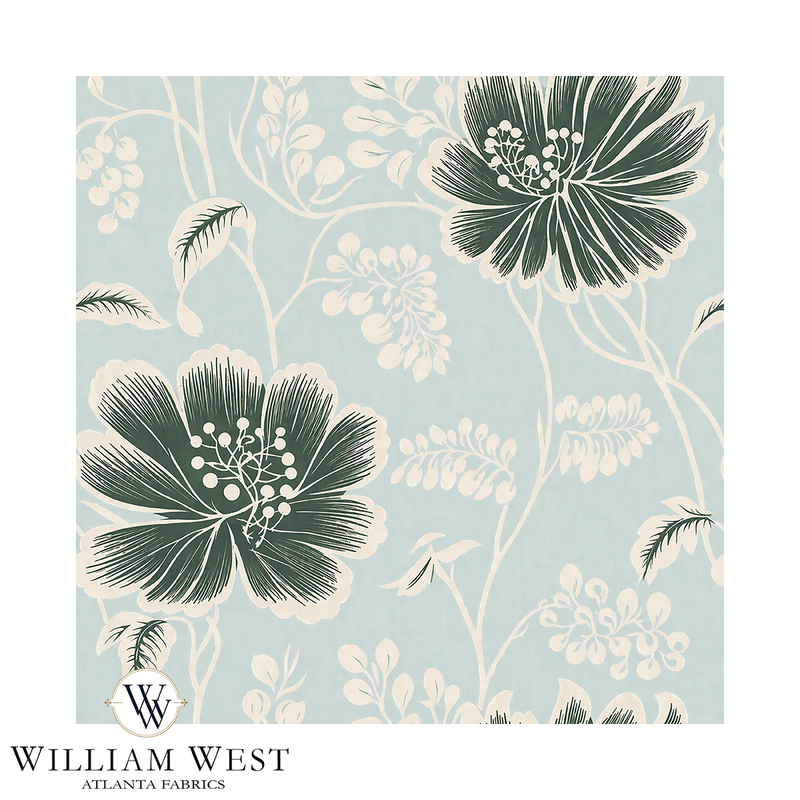 Atlanta Fabrics Bridal Meadow II Pale Aqua Fabric | Atlanta Fabrics
