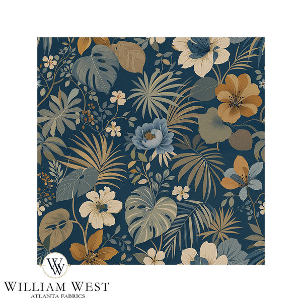 Atlanta Fabrics Bungalow Bloom Blue Fabric | Atlanta Fabrics
