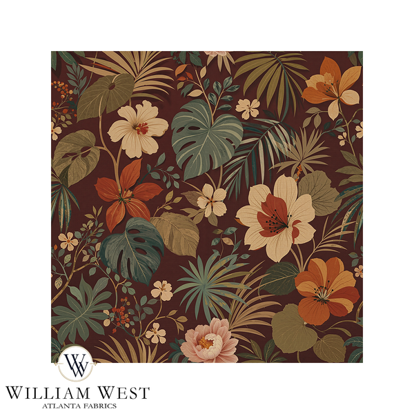 Atlanta Fabrics Bungalow Bloom Terracotta Fabric | Atlanta Fabrics