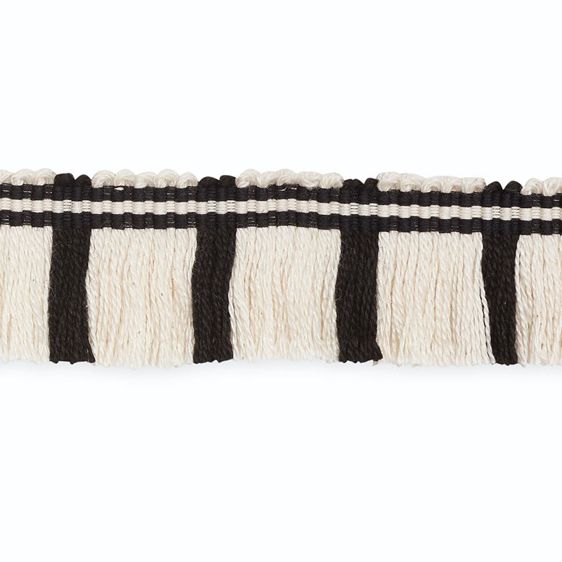 Schumacher GORDON CUT FRINGE IVORY/EBONY Trim | Atlanta Fabrics
