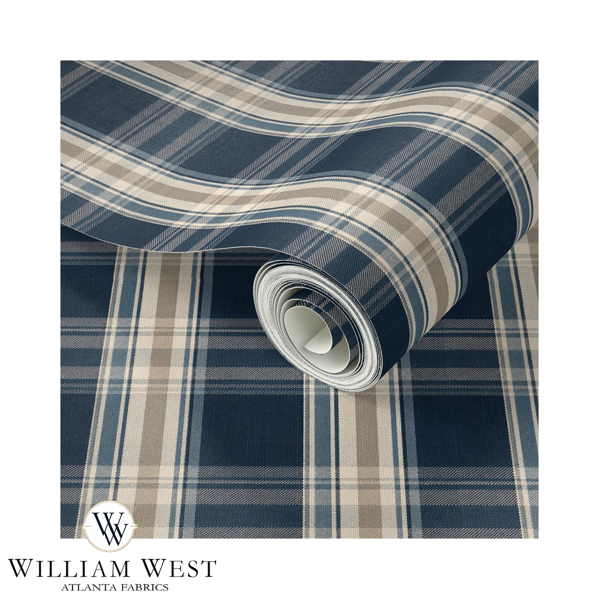 Cabin Plaid Northern Lake Wallpaper